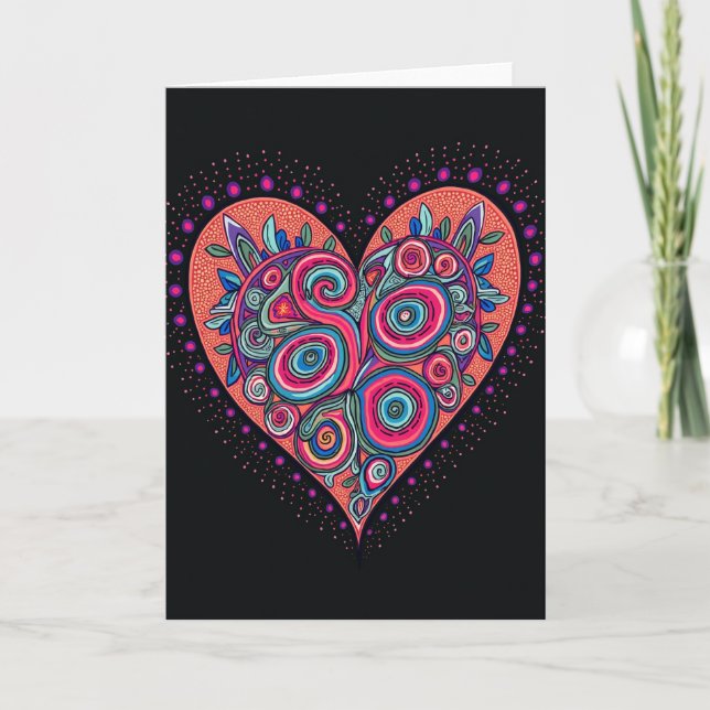 Simple Colorful Heart Card (Front)