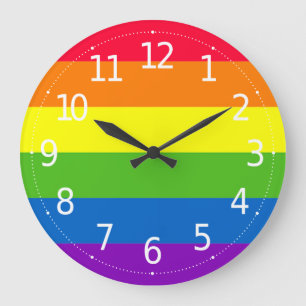 Simple Colorful LGBT Pride Rainbow Wall Clock