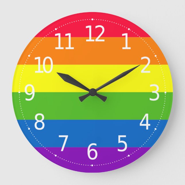 Simple Colorful LGBT Pride Rainbow | Wall Clock (Front)