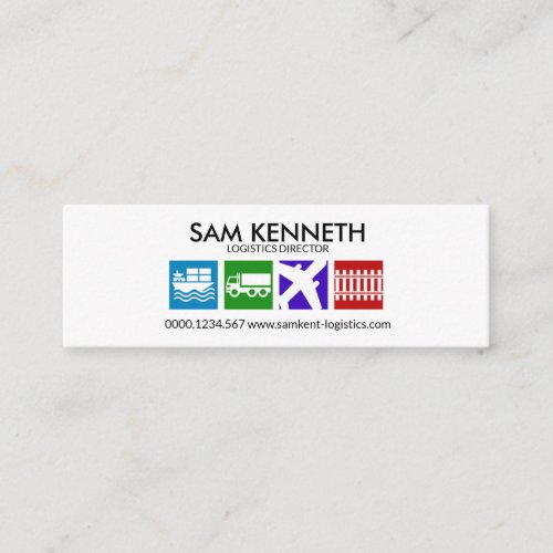 Simple Colorful Logistic Freight Transport Mini Business Card