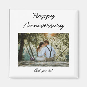 simple colorful minimal happy anniversary photo te magnet