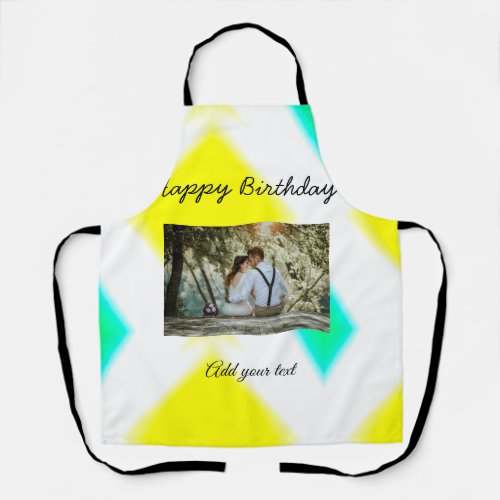 simple colorful minimal happy birthday add your    apron