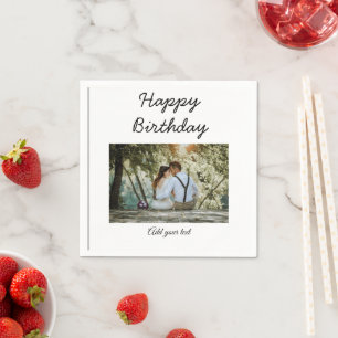 simple colorful minimal happy birthday add your ph napkins
