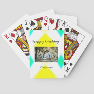 simple colorful minimal happy birthday add your poker cards