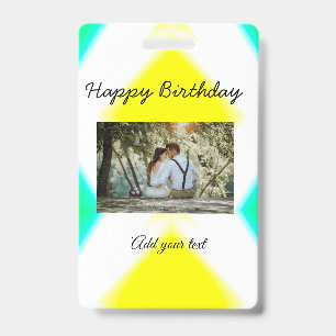 simple colorful minimal happy birthday add your t badge