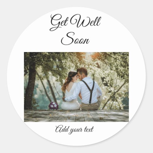 simple colorful minimal loving get well soon classic round sticker