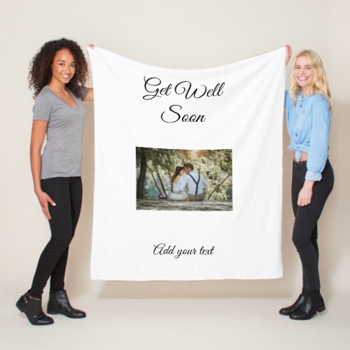 simple colorful minimal loving get well soon fleece blanket