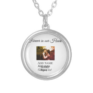 simple colorful minimal loving memory sympathy add silver plated necklace