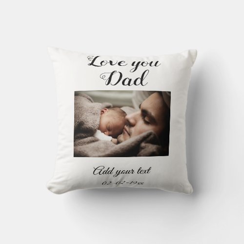 simple colorful minimal photo fathers day card throw pillow