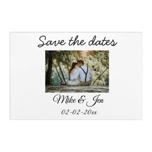 simple colorful minimal photo save the dates invit acrylic print