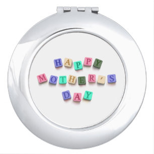 Simple Colorful Mother's Day Tiles Compact Mirror