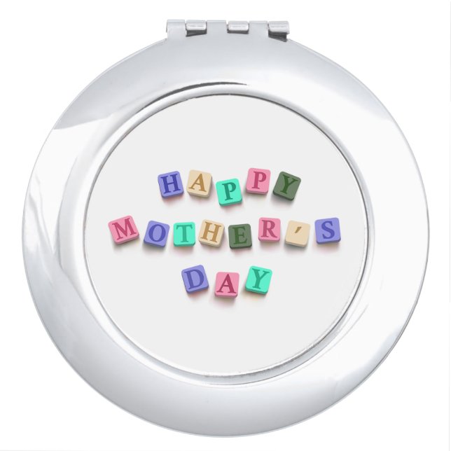 Simple Colorful Mother's Day Tiles Compact Mirror (Front)