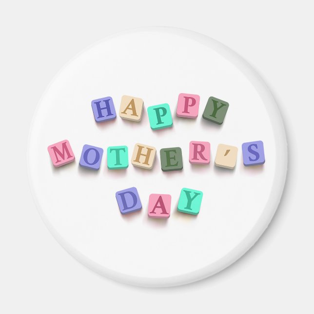 Simple Colorful Mother's Day Tiles | Magnet (Front)