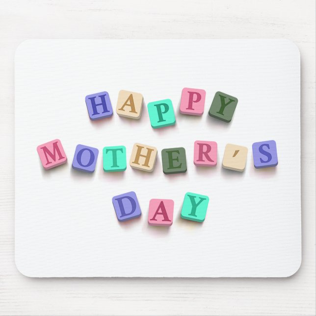 Simple Colorful Mother's Day Tiles | Mouse Pad (Front)