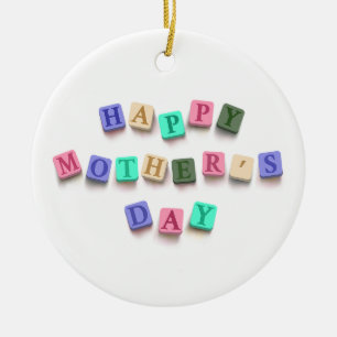Simple Colorful Mother's Day Tiles   Ornament