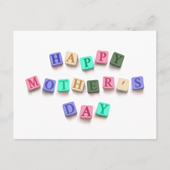 Simple Colorful Mother's Day Tiles | Postcard (Front)