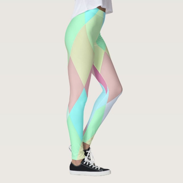 Simple Colorful Pastel Harlequin | Leggings (Right)