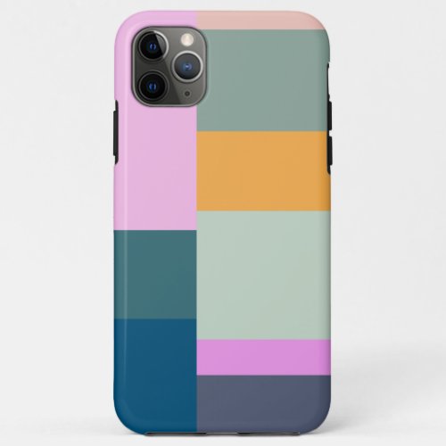 Simple Colorful Patchwork Geometric Shapes Design iPhone 11 Pro Max Case