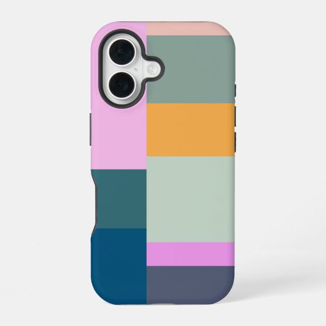 Simple Colorful Patchwork Geometric Shapes Design Iphone Case (Back)