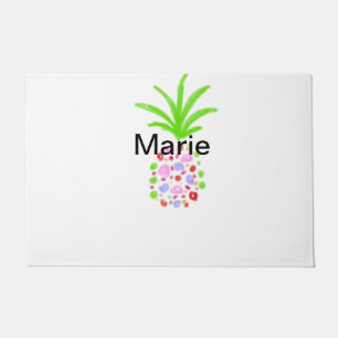 Simple colorful pineapple add name minimal custom doormat