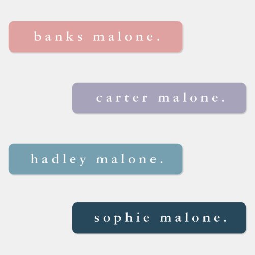 Simple Colorful Rainbow Kids Name Labels