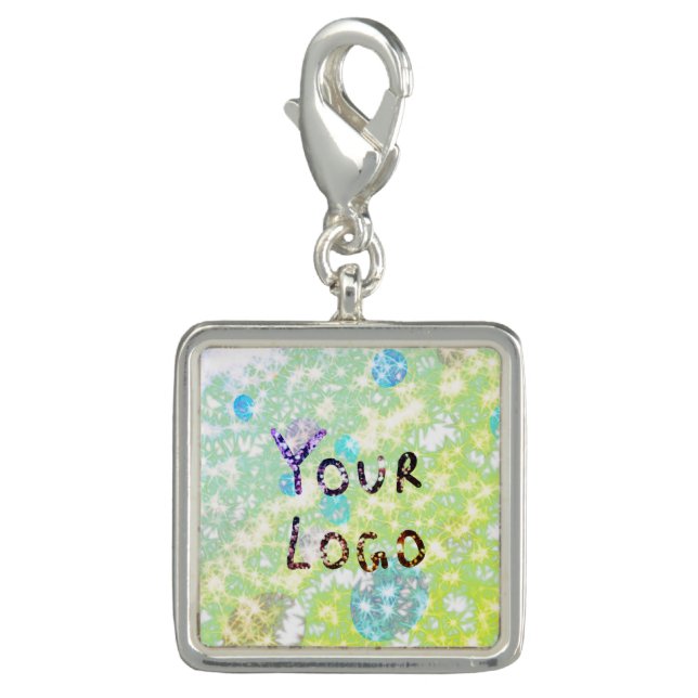 Simple colorful sparkle glitter pattern add name   charm (Front)