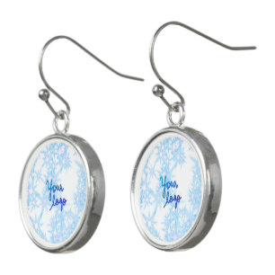 Simple colorful sparkle glitter pattern add name   earrings