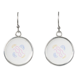 Simple colorful sparkle glitter pattern add name   earrings