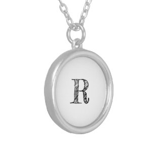 Simple colorful sparkle glitter pattern add name silver plated necklace