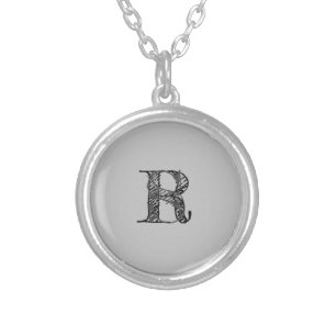 Simple colorful sparkle glitter pattern add name silver plated necklace