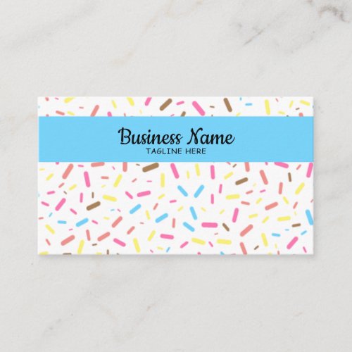 Simple Colorful Sprinkles Confectionery Ice Cream Business Card