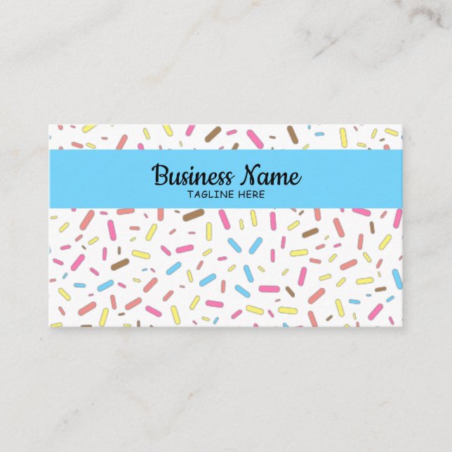 Simple Colorful Sprinkles Confectionery Ice Cream Business Card (Front)