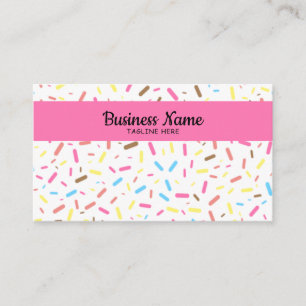Simple Colorful Sprinkles Frosting Ice Cream Business Card