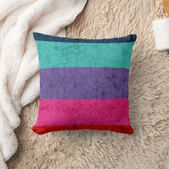 Simple Colorful Stripes pattern Modern Texture Throw Pillow (Blanket)