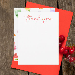 Simple Colorful Summer Modern Minimalist Thank You Note Card