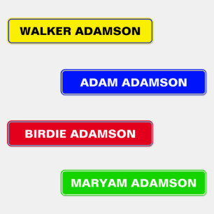 Simple Colorful Waterproof Name Labels