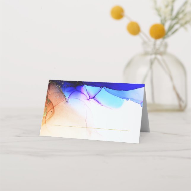 Simple Colorful Wedding  Place Card (Front)