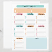 Simple Colorful Weekly Planners (Front/Back)
