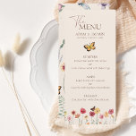 Simple Colorful Wildflower Floral Wedding Menu<br><div class="desc">Simple Colorful Wildflower Floral Wedding Menu - Minimalist Botanical Elegance with a Whimsical Touch. Celebrate love's bloom with our charming wedding menus featuring a simple yet vibrant display of colorful wildflowers. The minimalist design captures the essence of natural beauty, allowing the wildflowers to take center stage in this botanical masterpiece....</div>