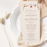 Simple Colorful Wildflower Floral Wedding Program<br><div class="desc">Simple Colorful Wildflower Floral Wedding Program - Minimalist Botanical Elegance with a Whimsical Touch. Celebrate love's bloom with our charming wedding programs featuring a simple yet vibrant display of colorful wildflowers. The minimalist design captures the essence of natural beauty, allowing the wildflowers to take center stage in this botanical masterpiece....</div>