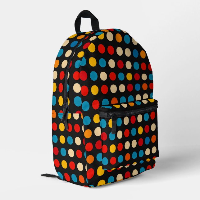 Simple Colors Dots Printed Backpack (Back Corner Left)