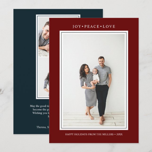 Simple Colors | Merlot Vertical Multi Photo Invitation (Front/Back)