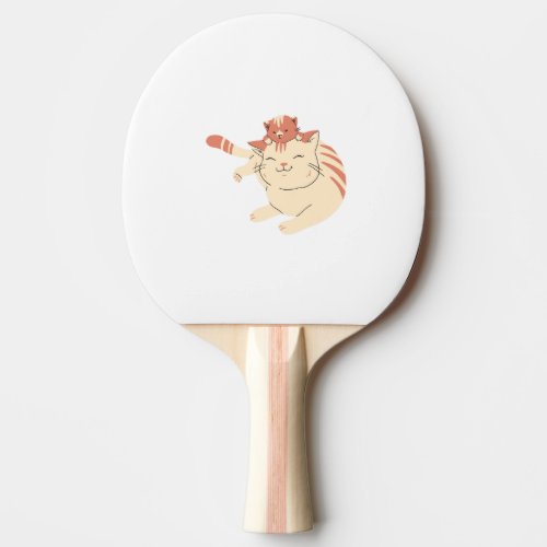 Simple colour mother and baby cat  ping pong paddle