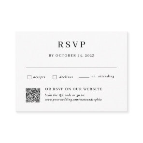 Simple Combo Traditional and QR Code Wedding RSVP Enclosure Card