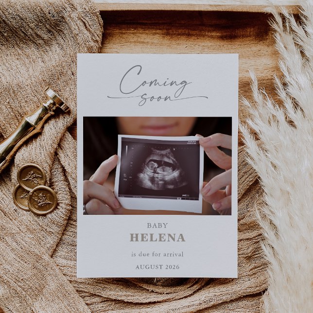 Simple Coming Soon Pregnancy Announcement Card (Creator Uploaded)