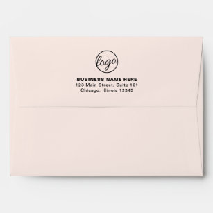 Simple Blush Pink Lined Return Address Envelope