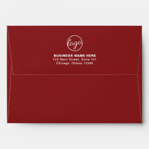 Simple Company Branding Business Logo Burgundy Envelope