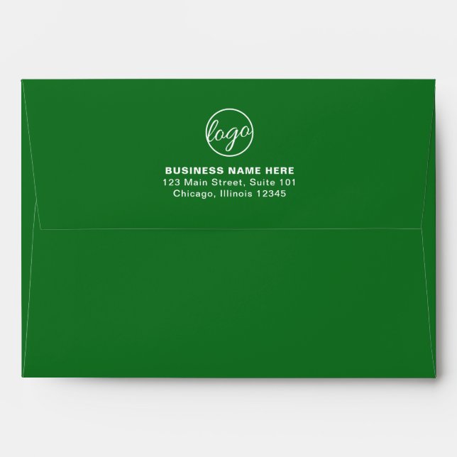 Simple Company Branding Business Logo Green Envelope (Back (Top Flap))