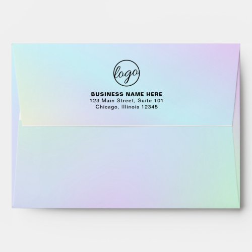 Simple Company Branding Business Logo Holographic Envelope