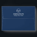 Simple Company Branding Business Logo Navy Blue Envelope<br><div class="desc">Create your own custom envelope with your business logo and your return address on the back flap in white over a navy blue background.  The inside has a pattern of your logo.  This professional envelope is great for creating marketing materials and branding your company mailings.</div>
